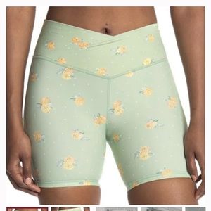 WeWoreWhat Polka Dot floral biker shorts super cute! Large Nordstrom